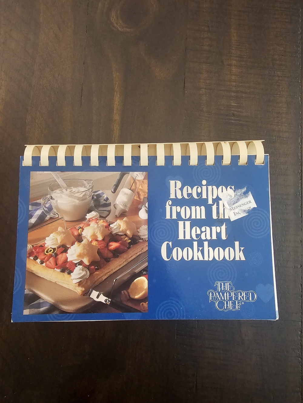The Pampered Chef Blue Spiral 'Recipes from the Heart Cookbook'